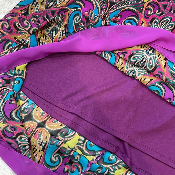 Lane Bryant Purple Paisley Chiffon Midi Dress 22/24 - Picture 7 of 8